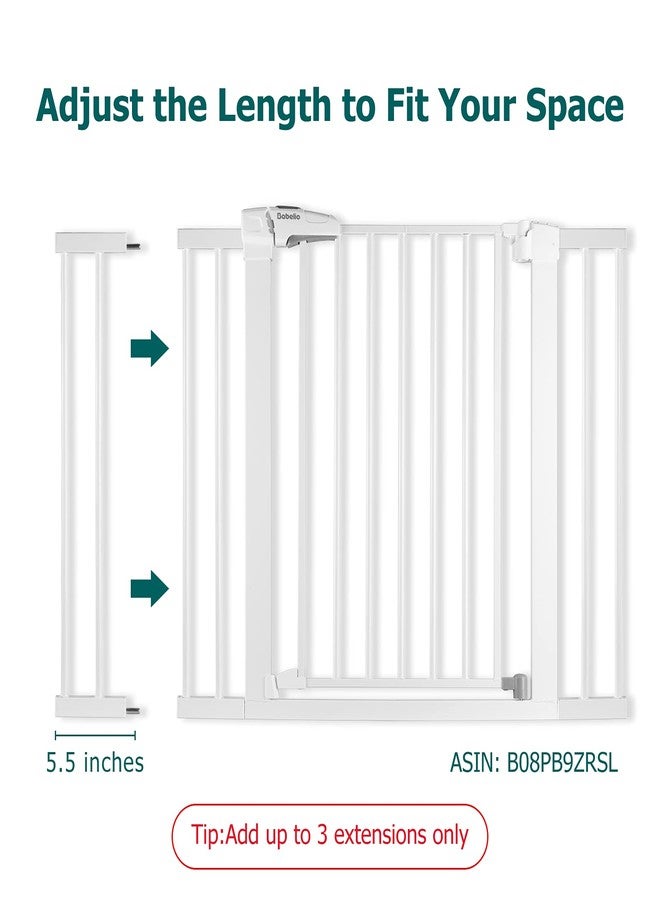 بابيليو موسع بوابة الأطفال المعدني من بابيلو، 14 سم (5.5 بوصة)، أبيض، ملحقات عريضة إضافية لبوابات الأطفال للسلالم والمداخل، لا حاجة لأدوات أو حفر، ارتفاع 76 سم (30 بوصة). - Image 2